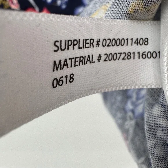 Lauren Ralph Lauren Womens Medium Navy Blue Floral Knit Short Sleeve Top - Picture 6 of 6